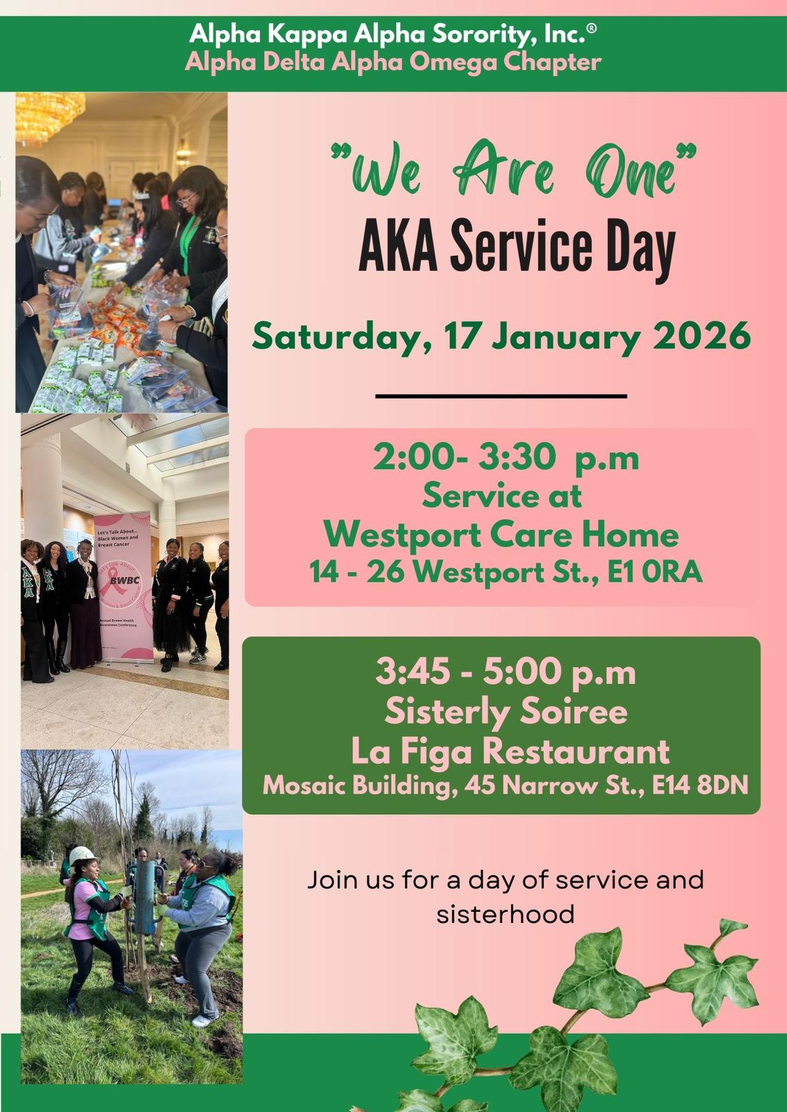 AKA Service Day — "We Are One" flyer