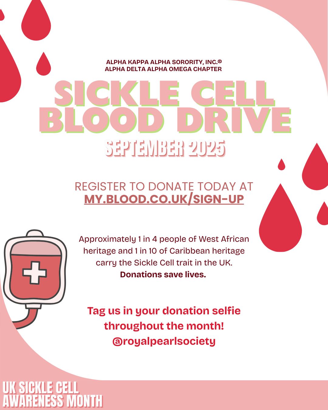 Sickle Cell Blood Drive flyer