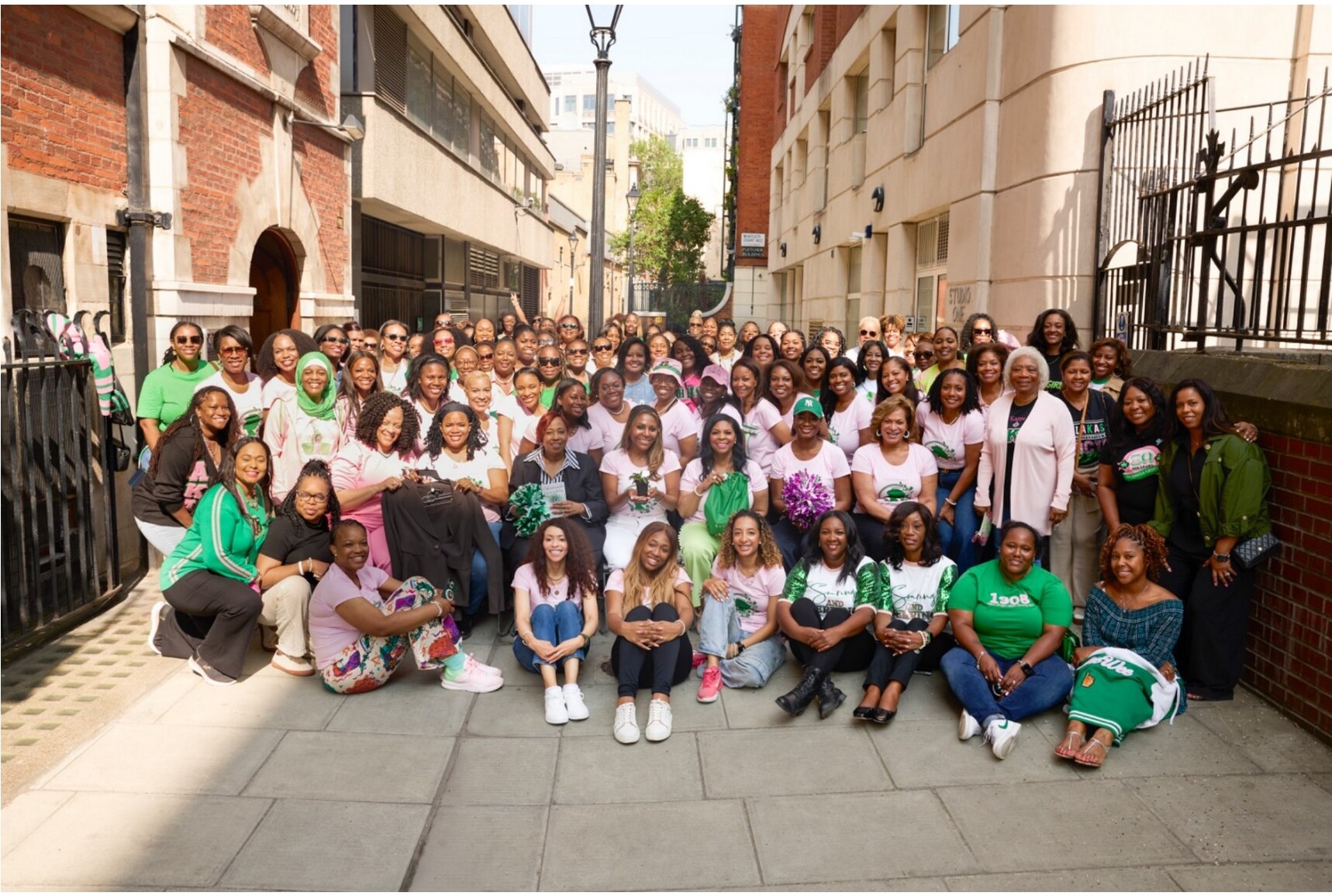 Large group of sisters outdoors
